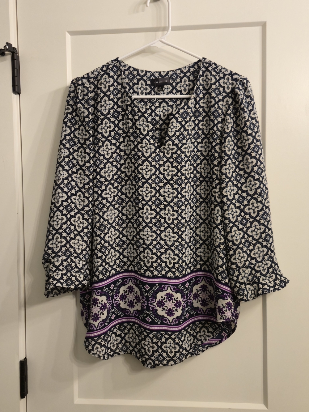 The Limited Navy, White & Purple Printed Tunic